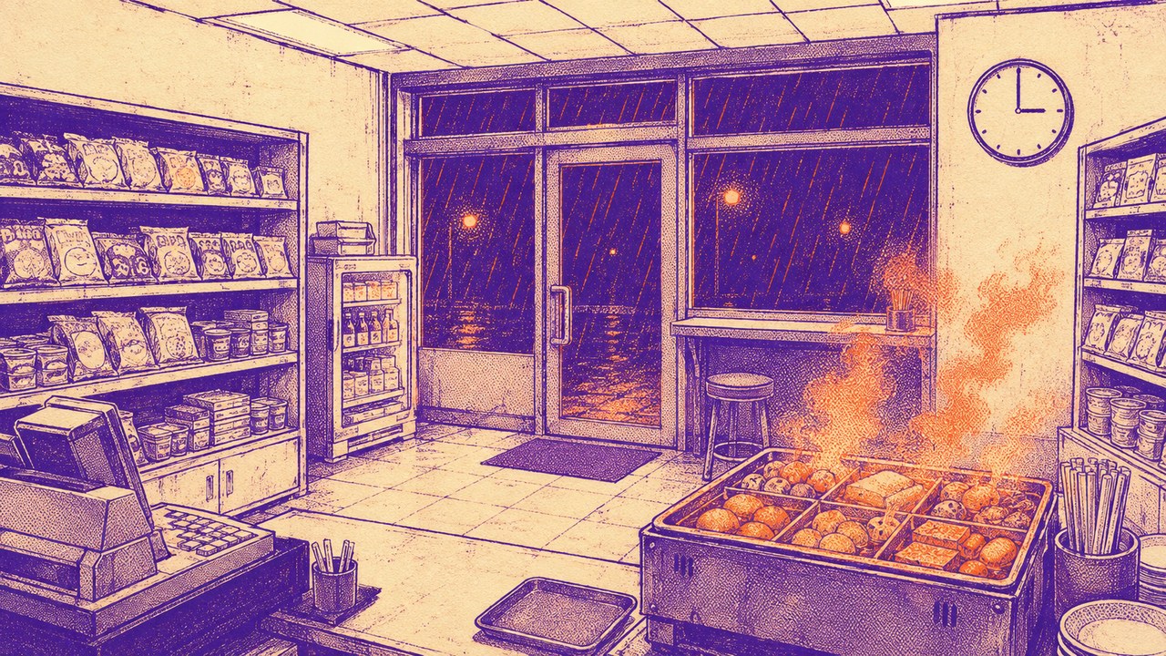 风格板 · 油印动漫：紫橙两色套印 + 半调网点