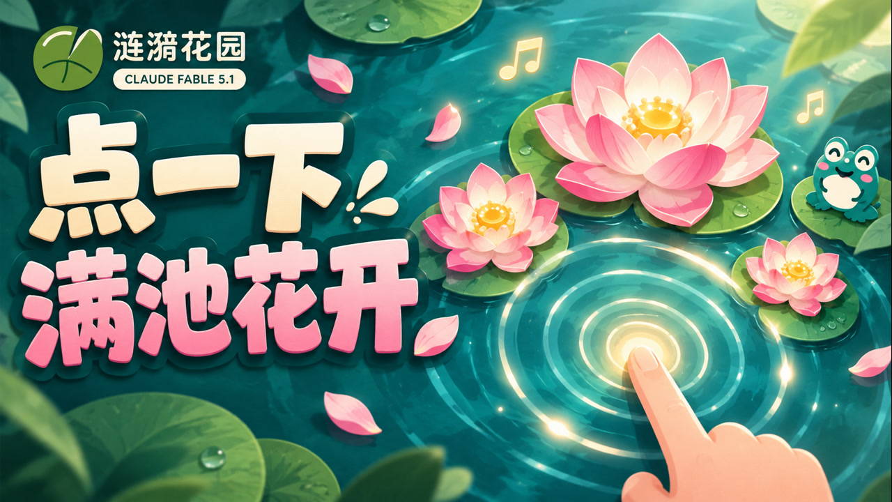 涟漪花园封面插画:点一下,满池花开